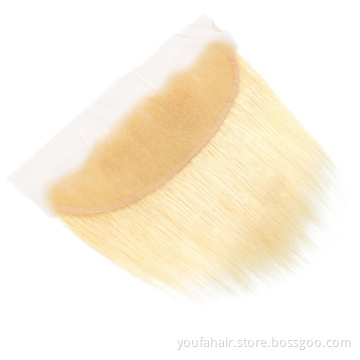 Raw European Natural 613 Blonde Cuticle Aligned Brazilian Virgin Human Hair Piece HD Lace Frontal Thin Swiss HD Lace Closure